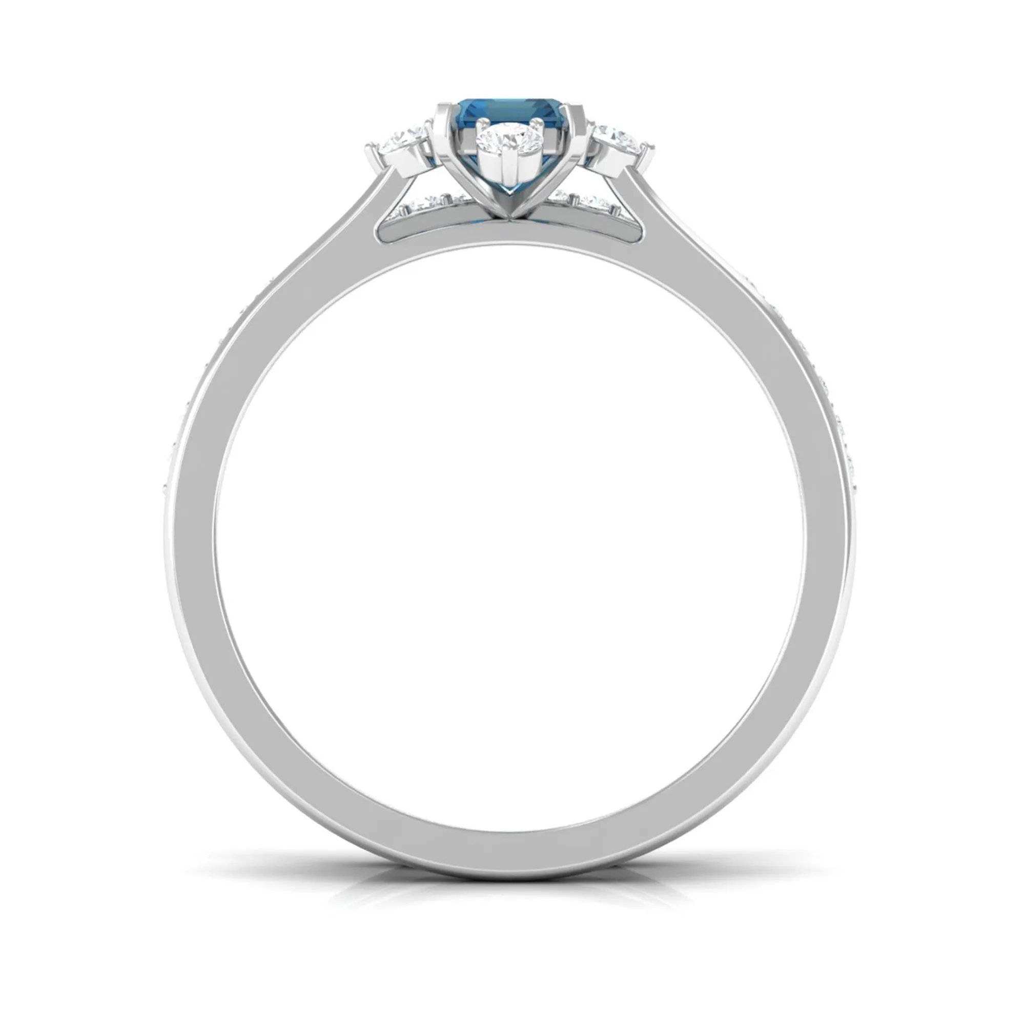 1.25 CT London Blue Topaz and Diamond Ring Set