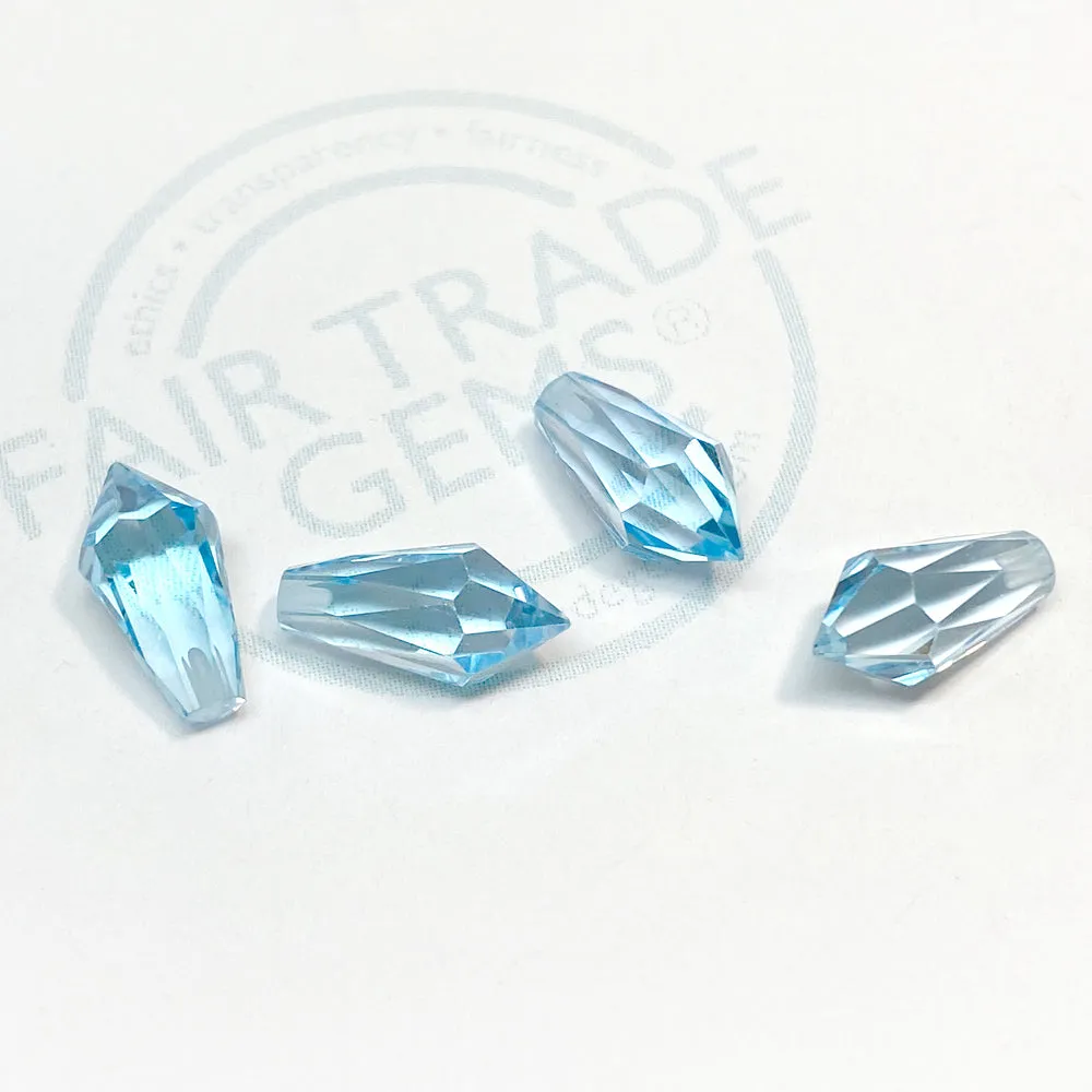 12x5mm Sky Blue Topaz Drilled Briolette Beads