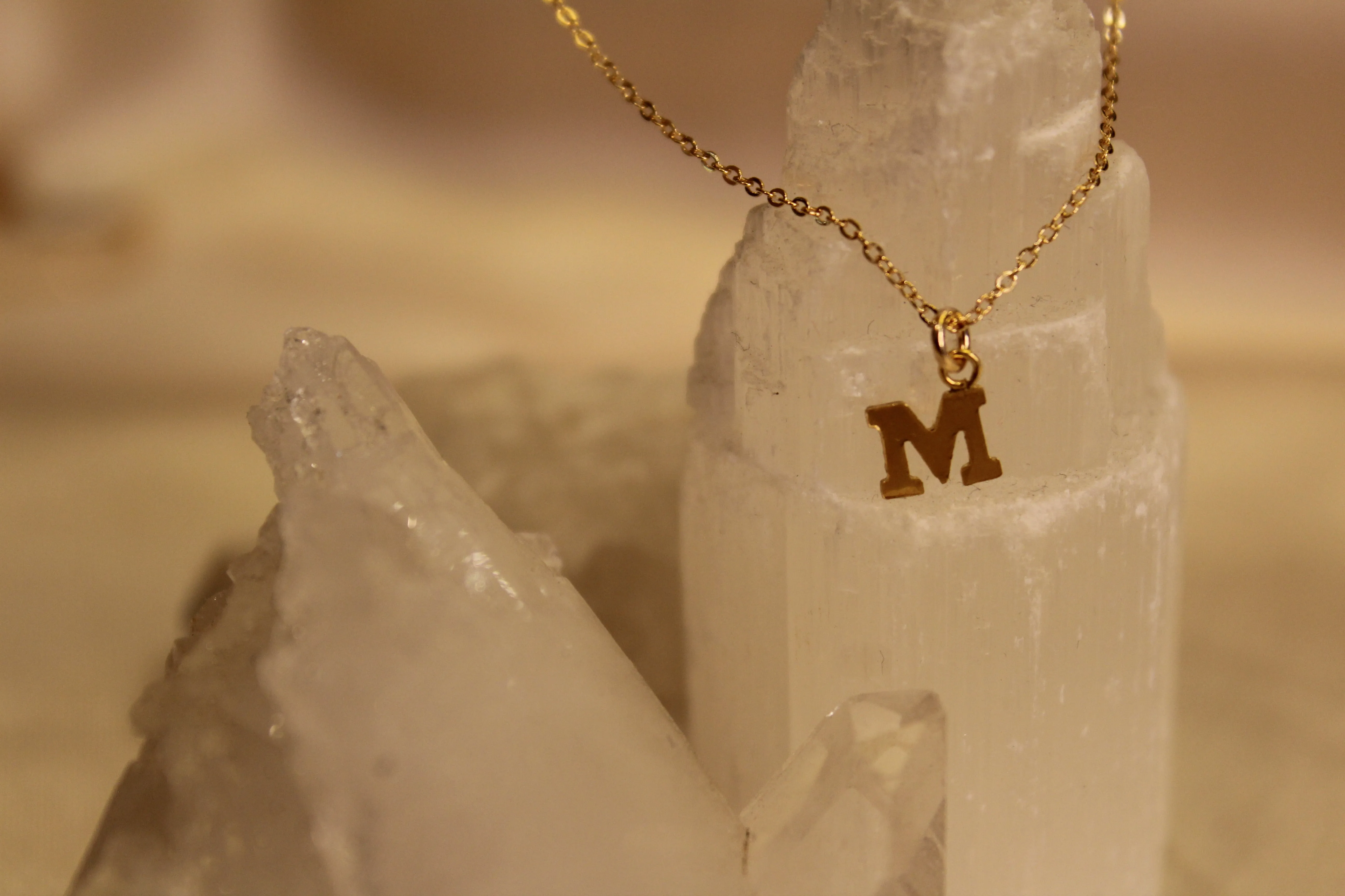 14k Gold Filled Block Letter Necklace