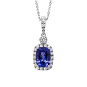 14k Tanzanite & Diamond Pendant Necklace