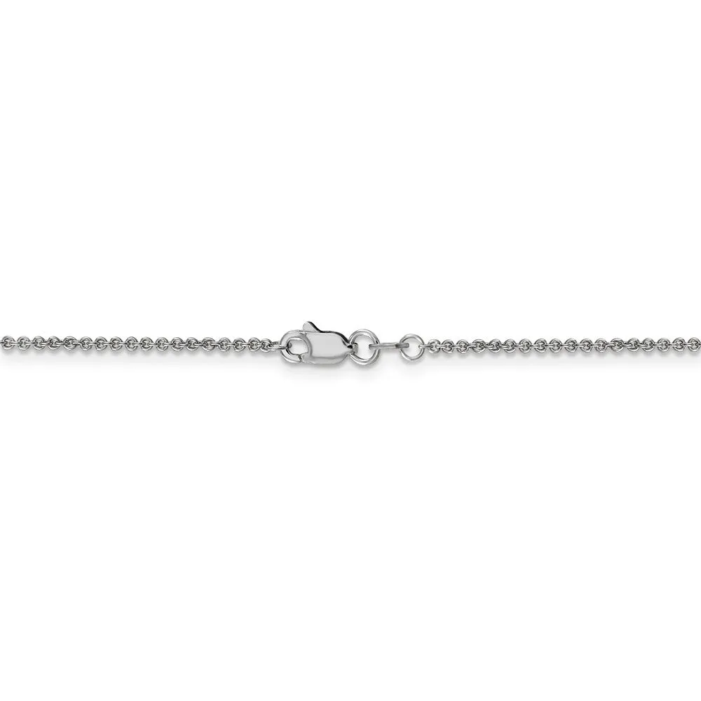 1.5mm, 14k White Gold, Solid Cable Chain Anklet