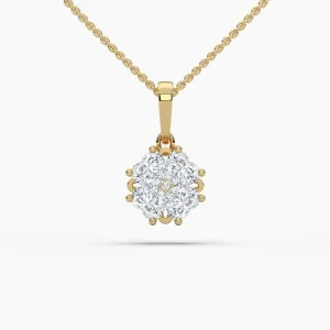 1ctw Heart Clover Lab Grown Diamond Pendant Necklace | 14k Gold