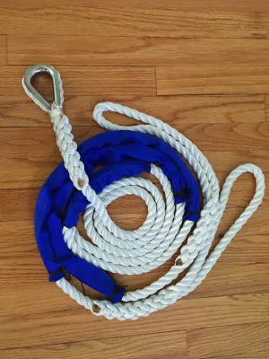 3/4" X 12' Three Strand Double Mooring Pendant 100% Nylon Rope with SS Thimble with Chafe Guards