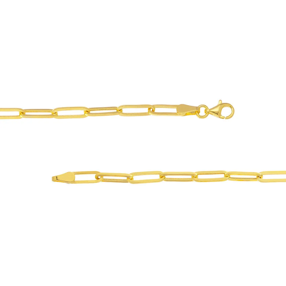 3.80mm Hollow Paperclip Chain with Pear Lock