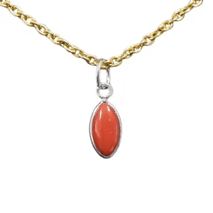 925 Sterling Silver Coral Pendant