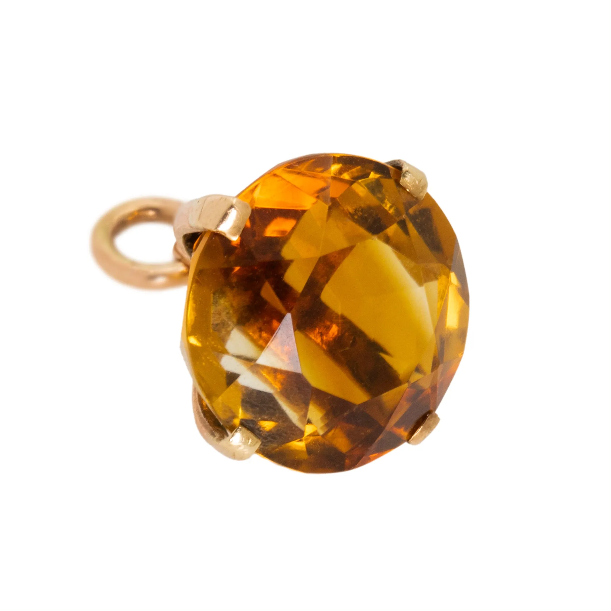 9ct Gold Citrine Charm Pendant 6.00ct