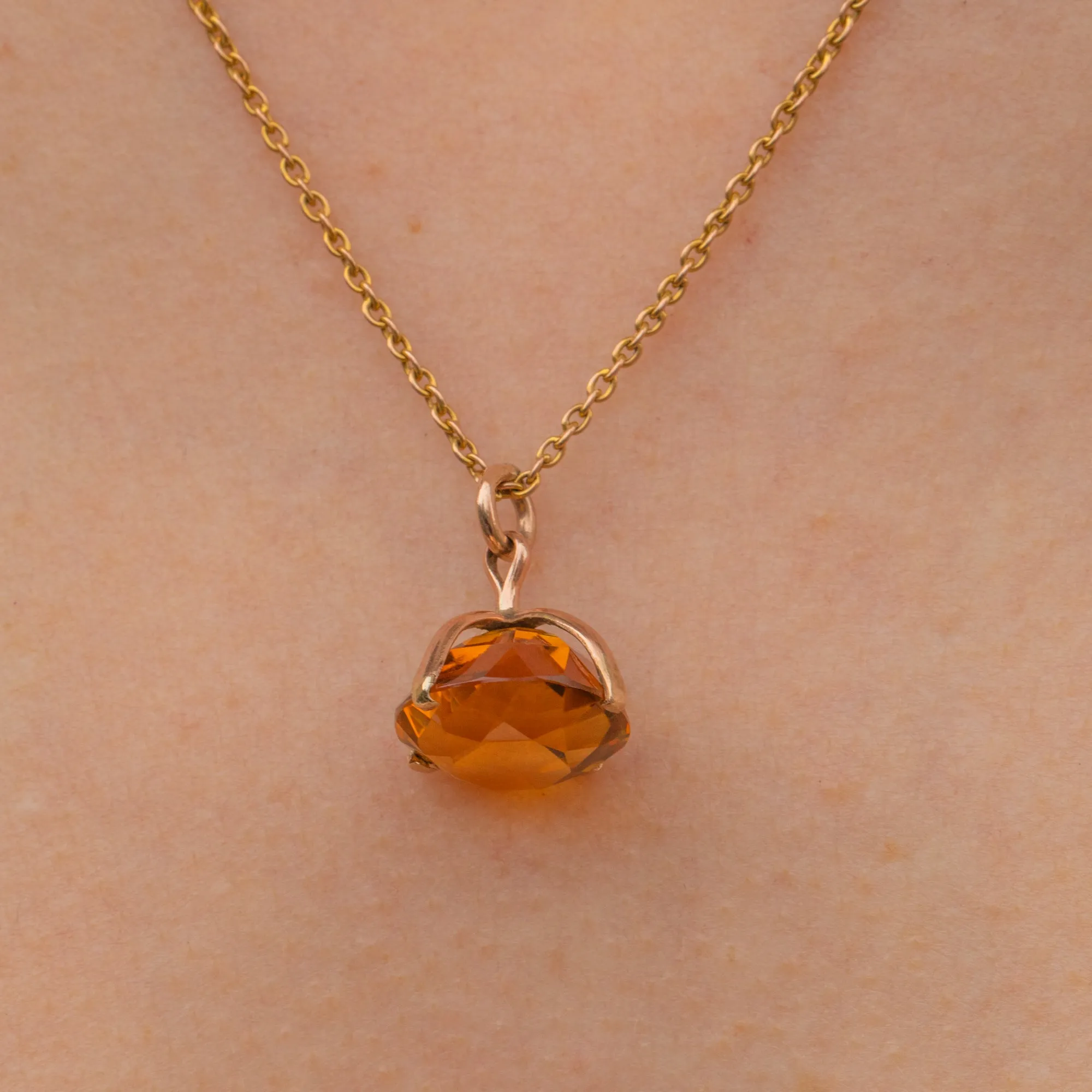 9ct Gold Citrine Charm Pendant 6.00ct