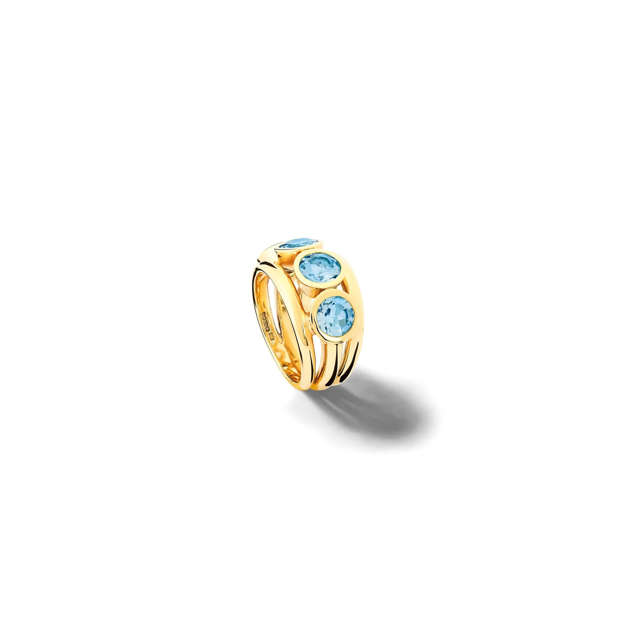 Aeneus Classic Ring Yellow Gold - Blue Topaz