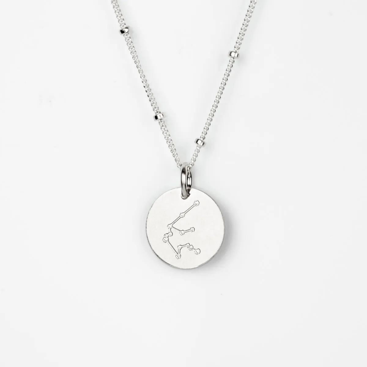 Aquarius Constellation Necklace with Monogram Engraving on Back