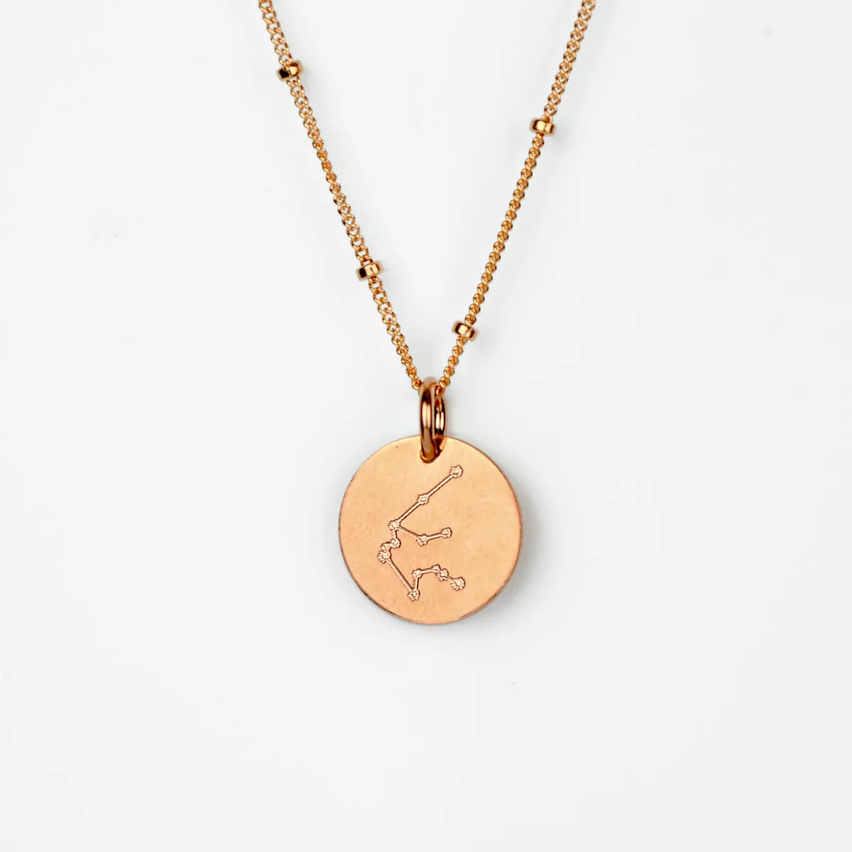 Aquarius Constellation Necklace with Monogram Engraving on Back