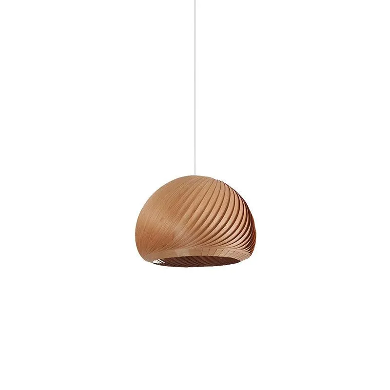 Aurora Whorl Wood Pendant Lamp