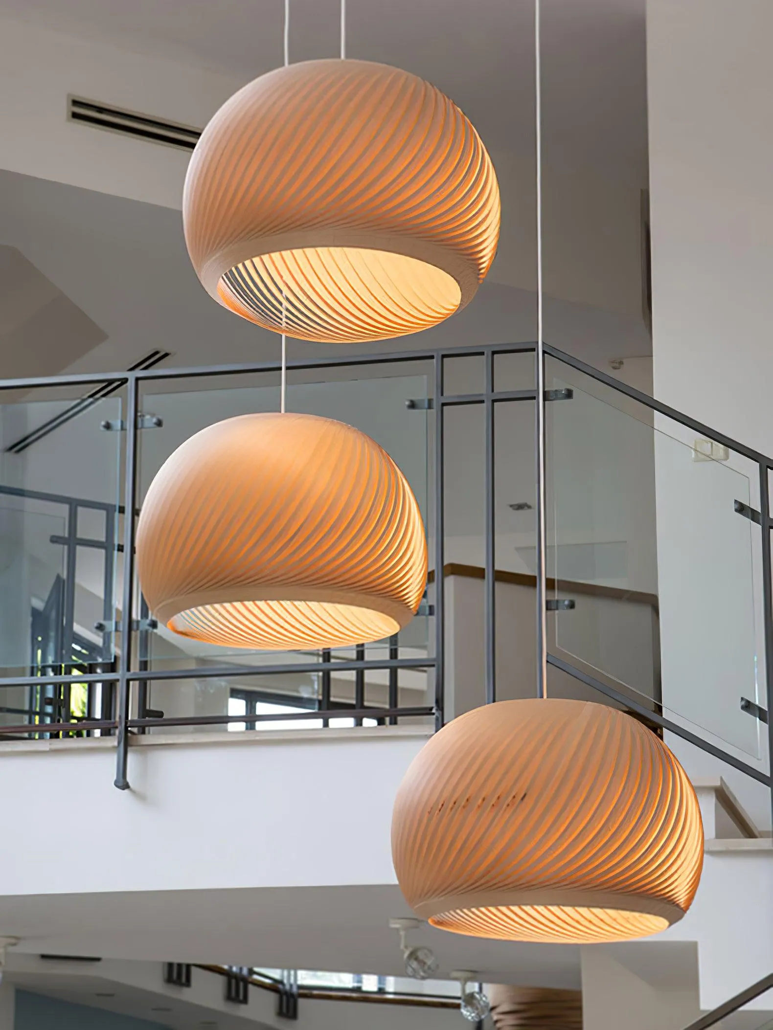 Aurora Whorl Wood Pendant Lamp