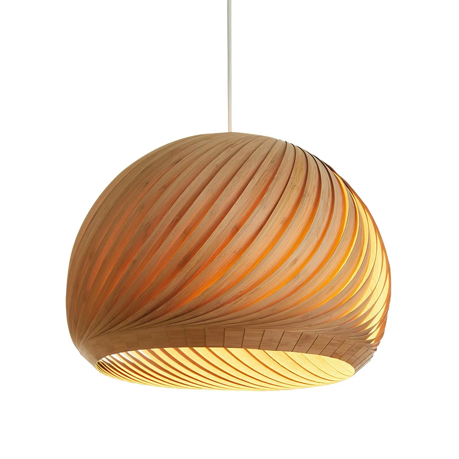 Aurora Whorl Wood Pendant Lamp