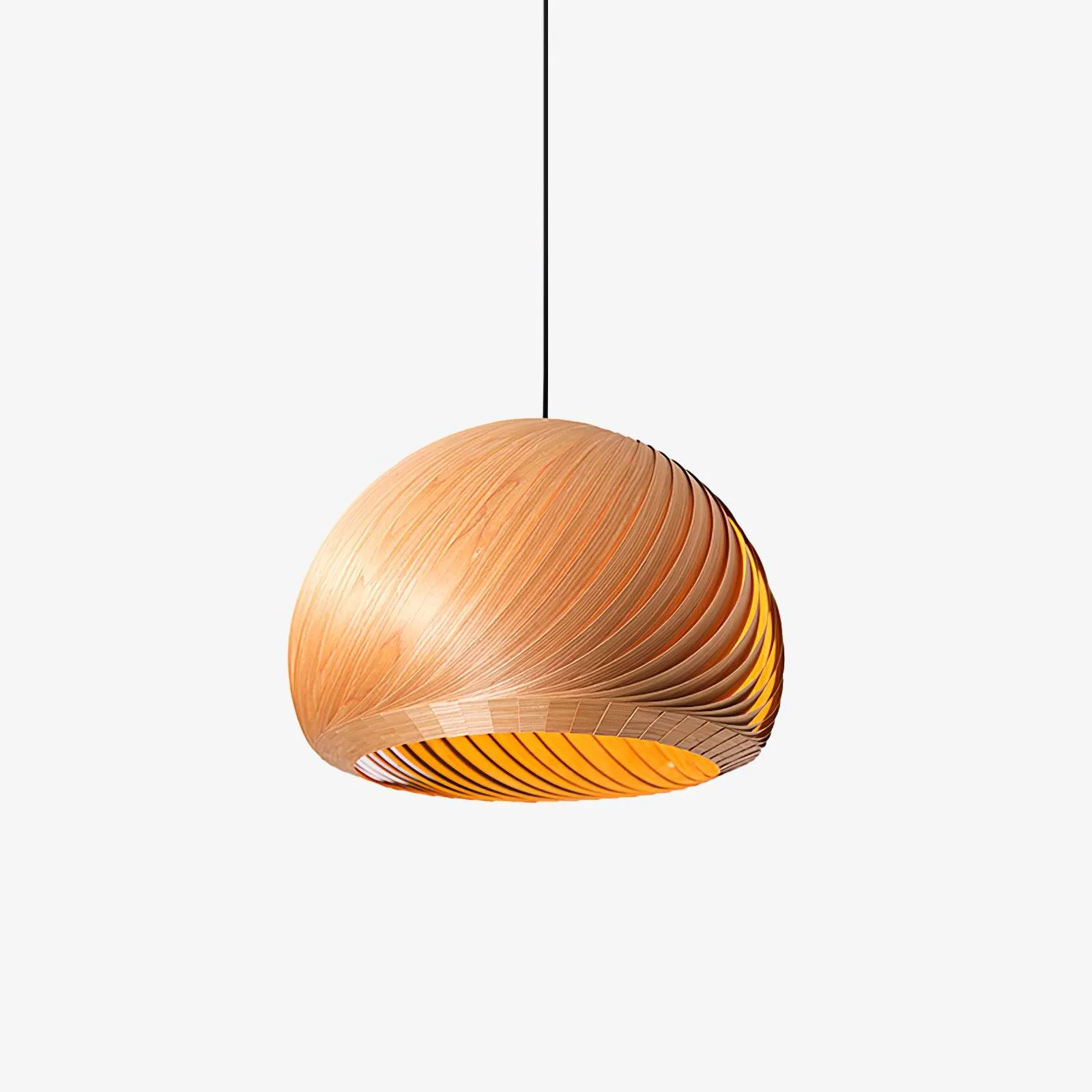 Aurora Whorl Wood Pendant Lamp