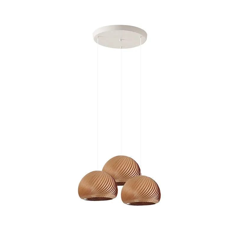 Aurora Whorl Wood Pendant Lamp