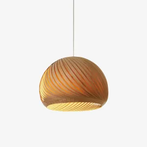 Aurora Whorl Wood Pendant Lamp