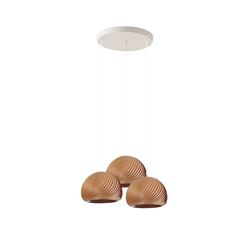 Aurora Whorl Wood Pendant Lamp