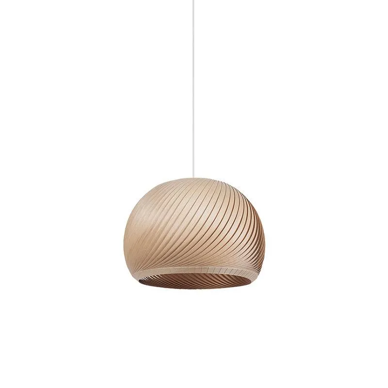 Aurora Whorl Wood Pendant Lamp