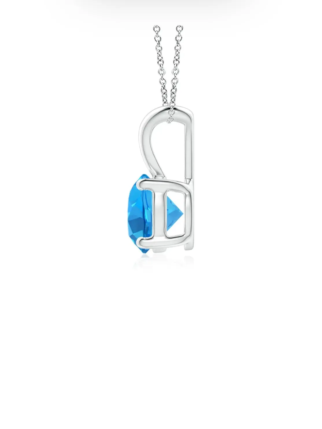 Beautiful 2.00ctw Round Swiss Blue Topaz Solitaire Pendant In 14Kt Gold