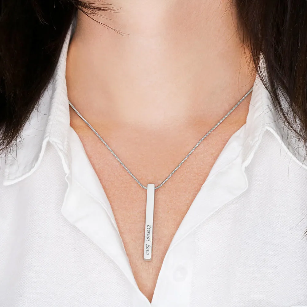 Best Gifts For Friends Custom 4 Sided Stick Bar Necklace