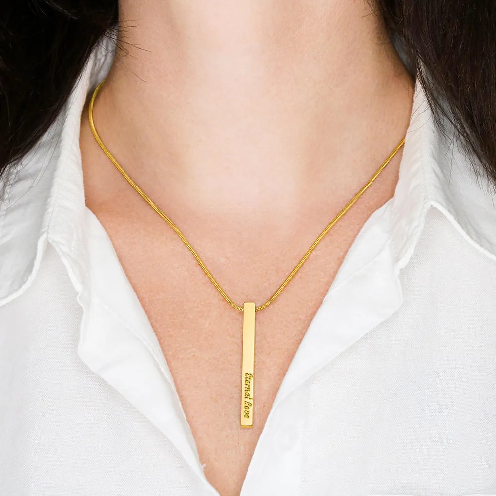 Best Gifts For Friends Custom 4 Sided Stick Bar Necklace