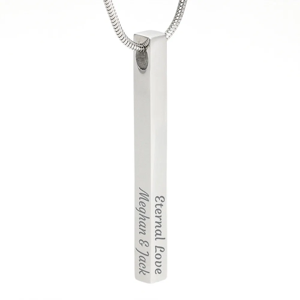 Best Gifts For Friends Custom 4 Sided Stick Bar Necklace