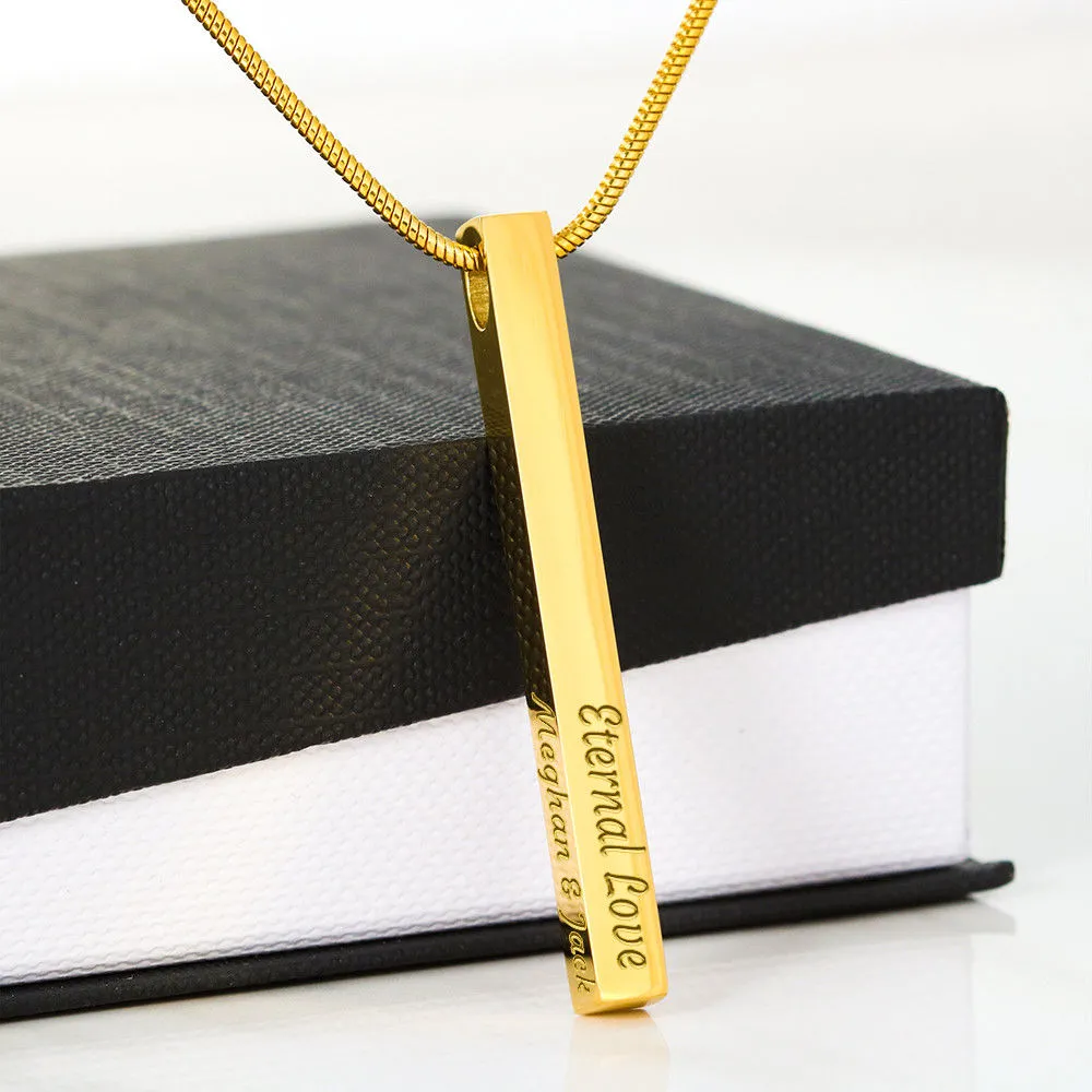 Best Gifts For Friends Custom 4 Sided Stick Bar Necklace