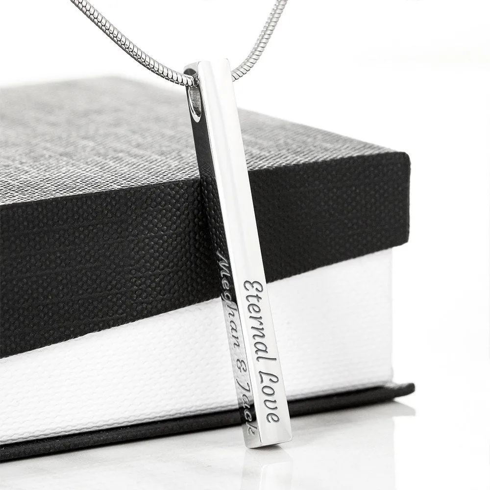 Best Gifts For Friends Custom 4 Sided Stick Bar Necklace