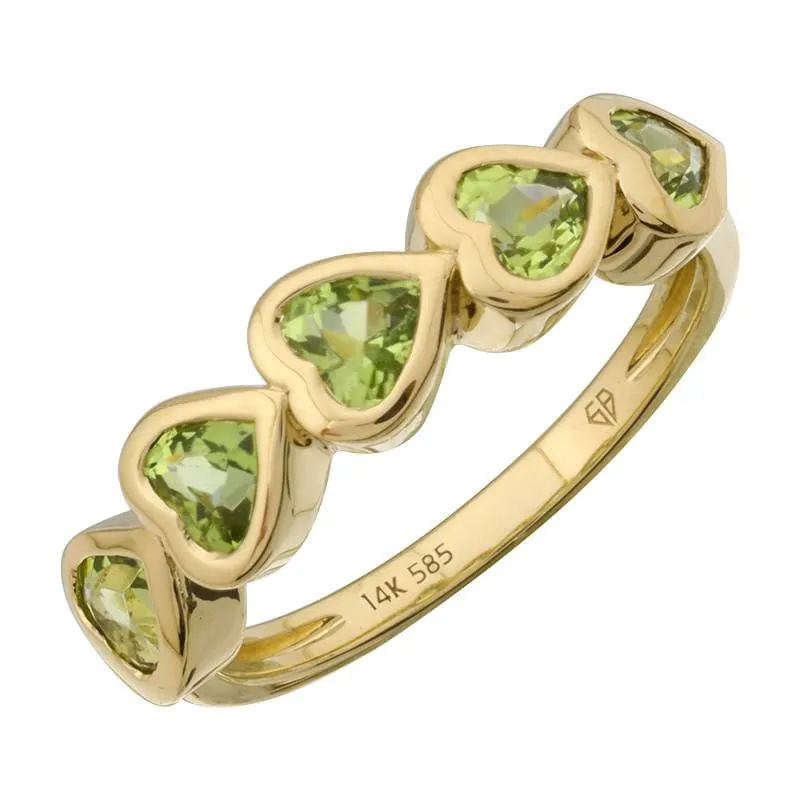 Bezel Gemstone Hearts Ring