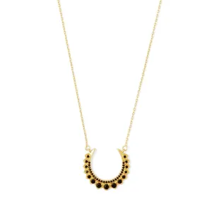 Black Accented Crescent Necklace