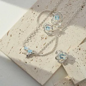 Blue Topaz Necklace in Sterling Silver