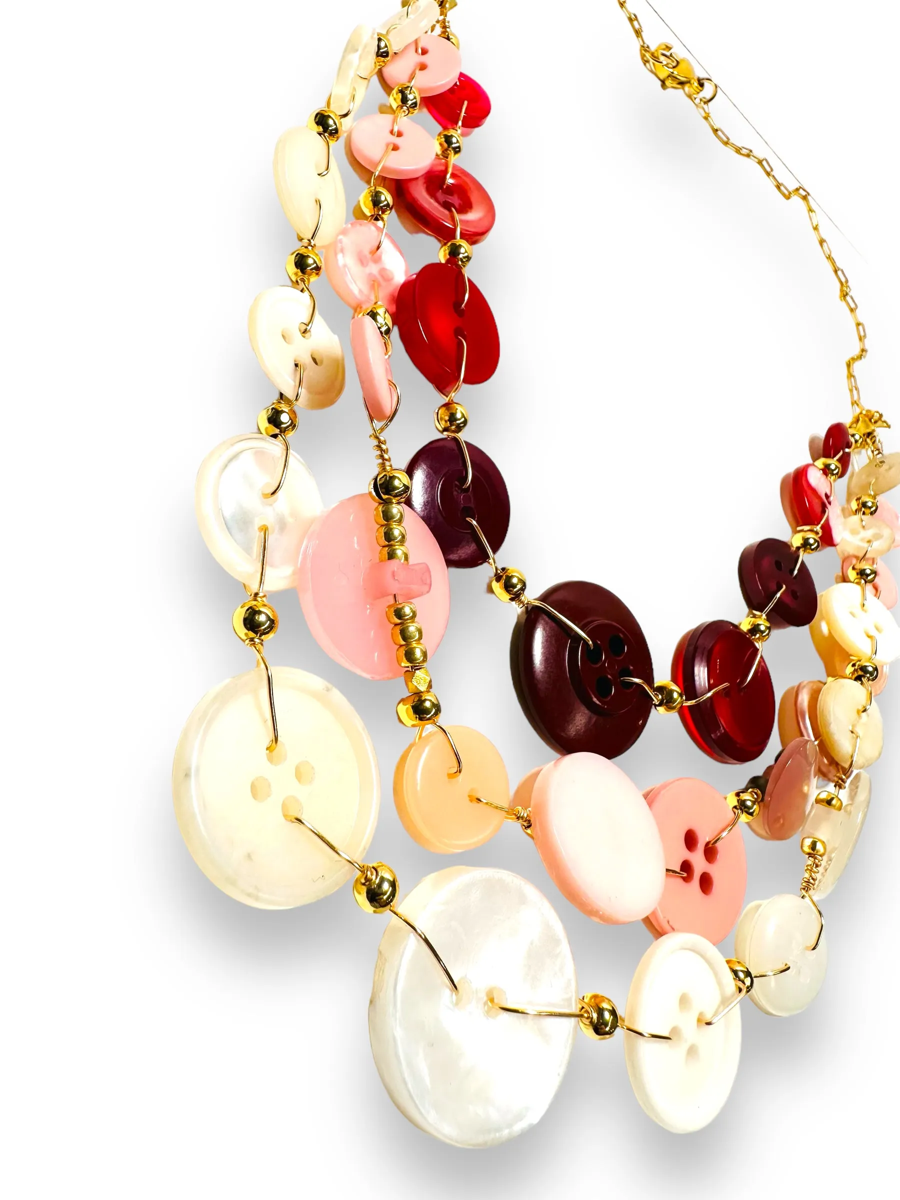 Button Necklace- Warm Tones