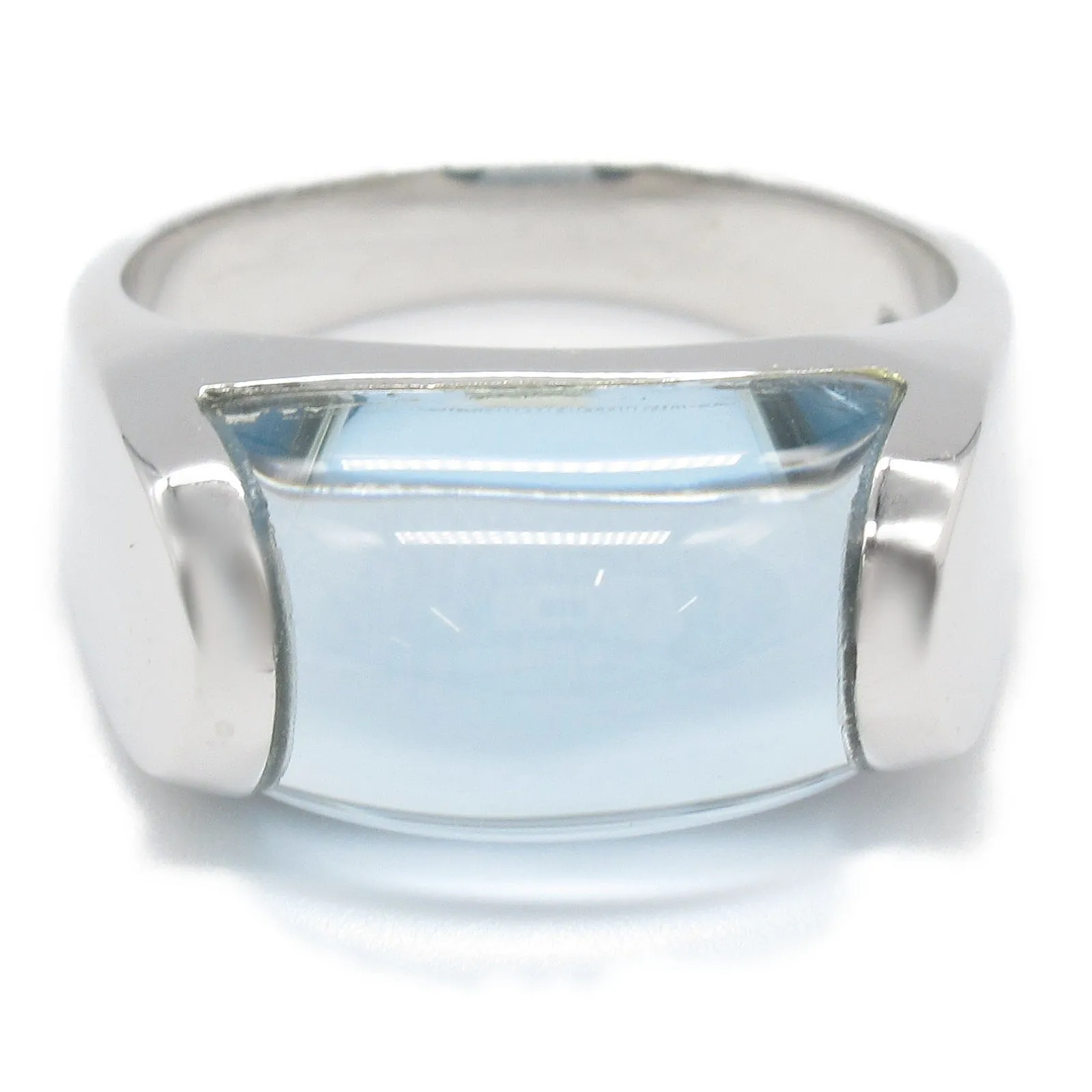 Bvlgari K18WG Blue Topaz Tronchetto Ring