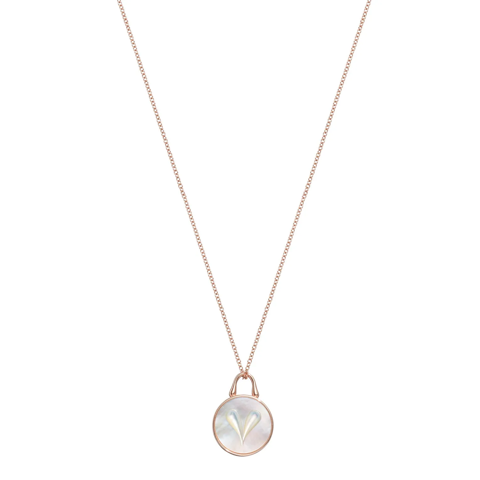 Cameo Heart Pendant 12mm in 18k Rose Gold