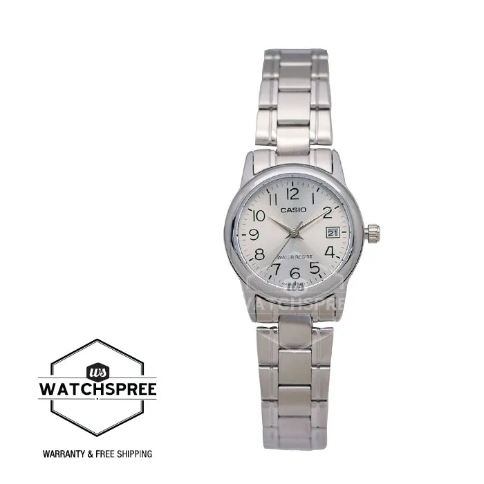 Casio Ladies' Standard Analog Silver Stainless Steel Band Watch LTPV002D-7B LTP-V002D-7B