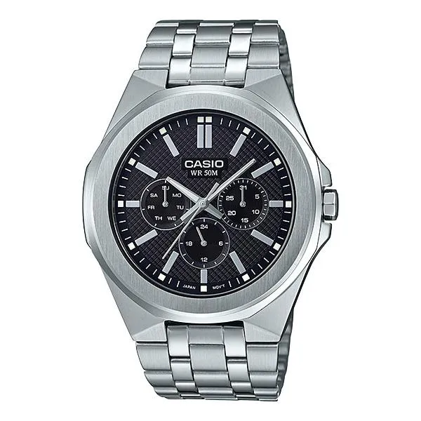 Casio Men's Multi-Hand Silver Stainless Steel Band Watch MTPSW330D-1A MTP-SW330D-1A