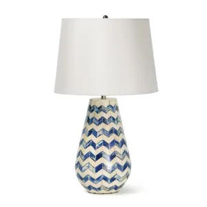 Cassia Chevron Table Lamp (Blue)