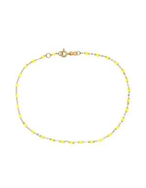 Classic Gigi Lime Resin Yellow Gold Anklet