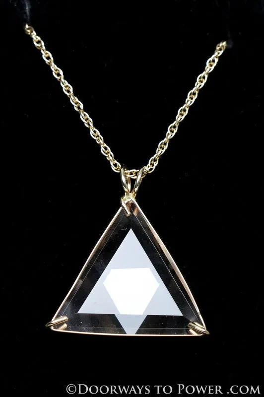 Clear Quartz Star of David Vogel Pendant 14k