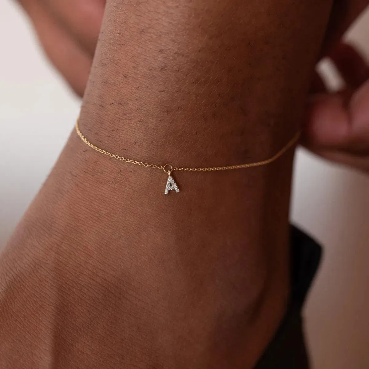 Diamond Mini Initial Anklet