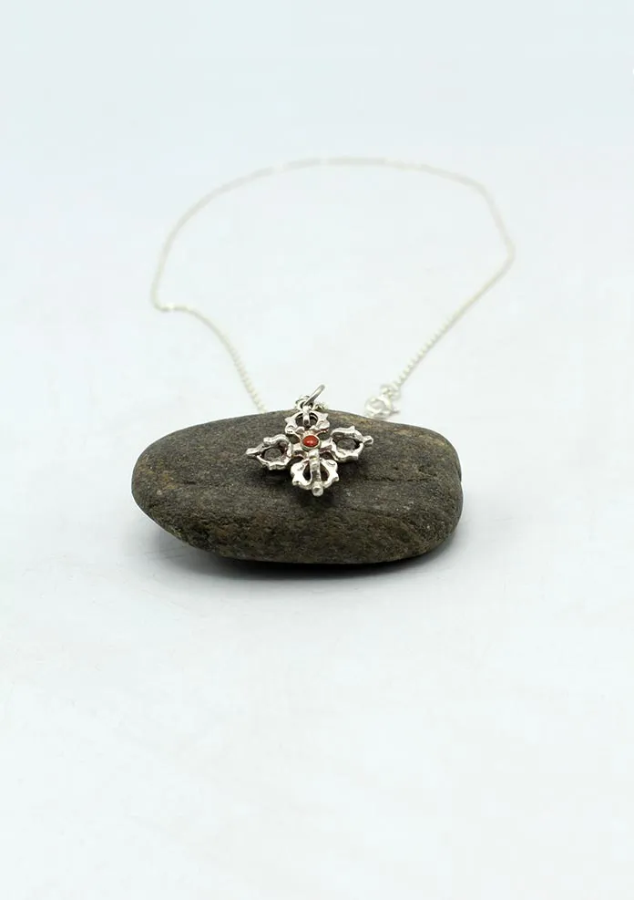 Double Dorjee Sterling Silver Pendant