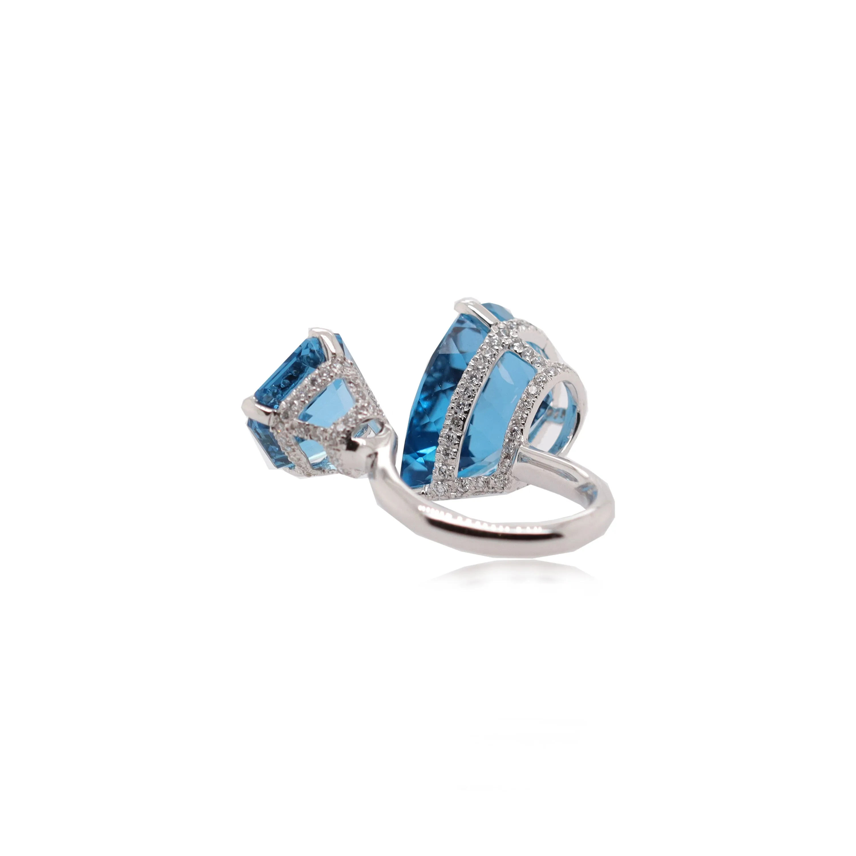 Duo Blue Topaz Ring