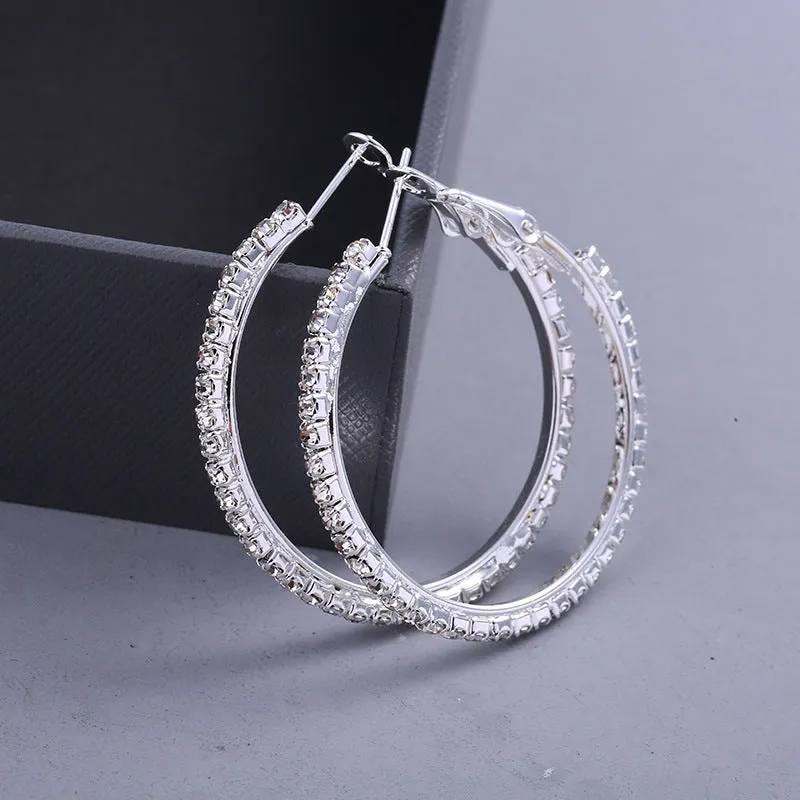 European And American Silver Earrings Alloy Jewelry Circle