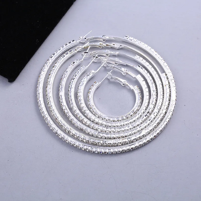 European And American Silver Earrings Alloy Jewelry Circle