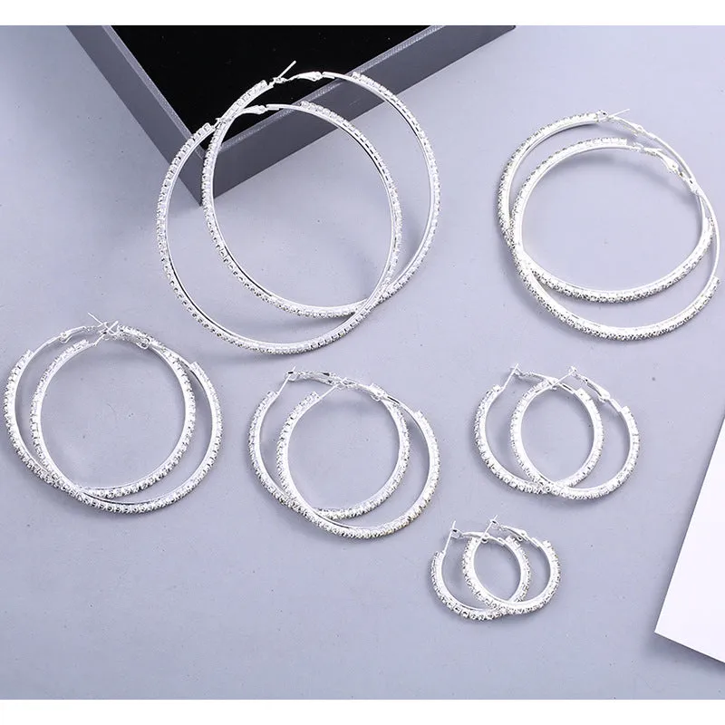 European And American Silver Earrings Alloy Jewelry Circle