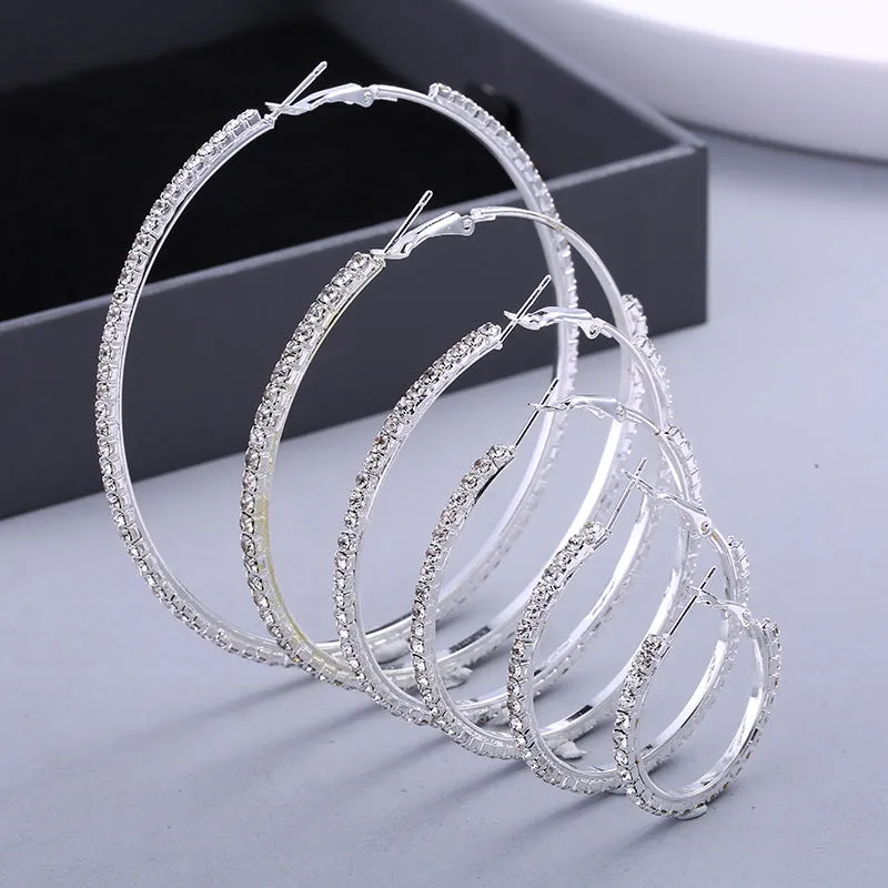 European And American Silver Earrings Alloy Jewelry Circle