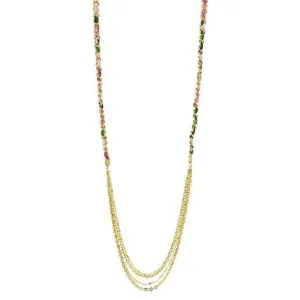 Fabric Chain Long Necklace