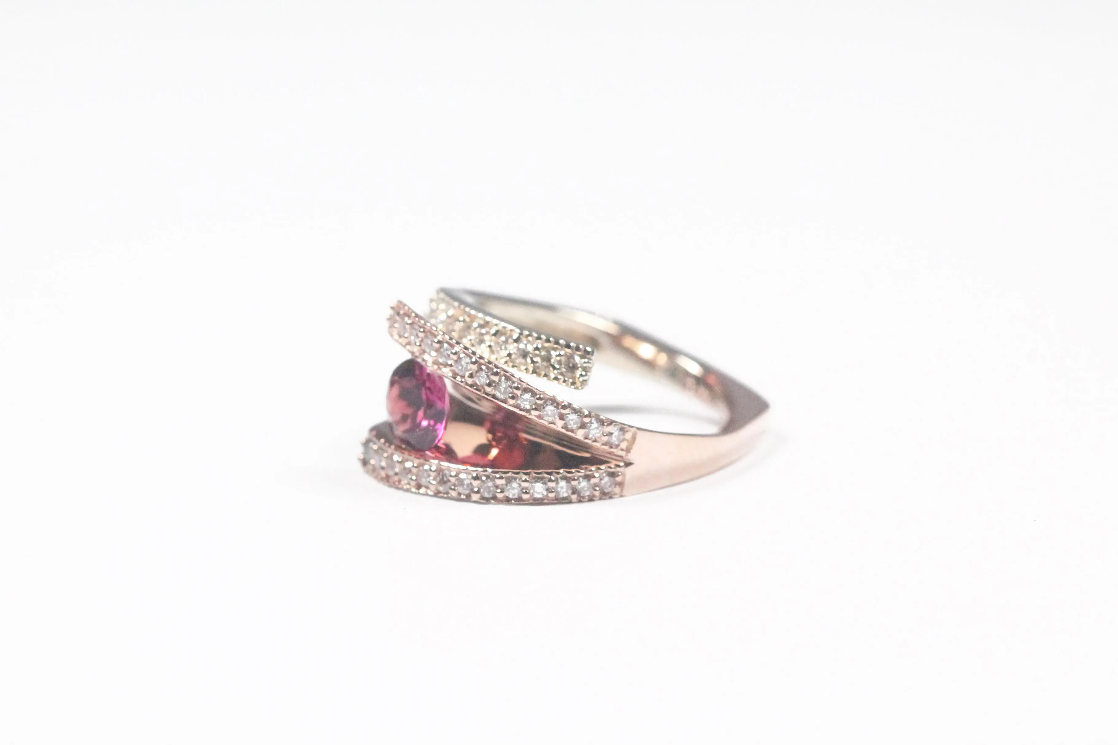 Frank Reubel Two-tone Pink Topaz Ring