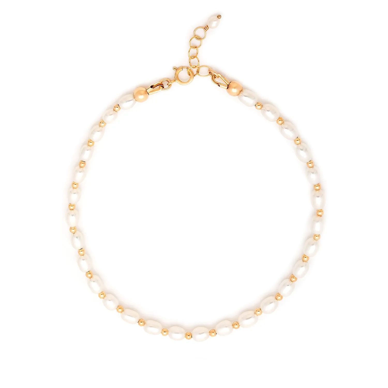 Freshwater Pearl Anklet | Gold