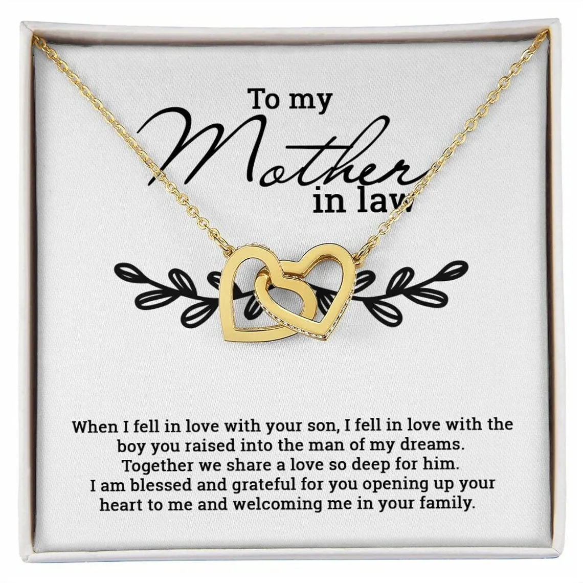 Gift For Mother In Law, Interlocking Heart Necklace, Birthday Gifts, MIL Gifts, Mothers Day Gift